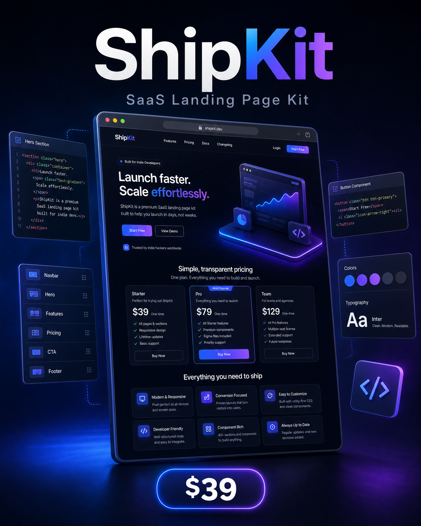 ShipKit SaaS Landing Page Kit